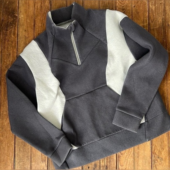 Figs Tops - Figs Color Block Neoprene Limited Edition 1/4 Zip Sweatshirt Jacket Small